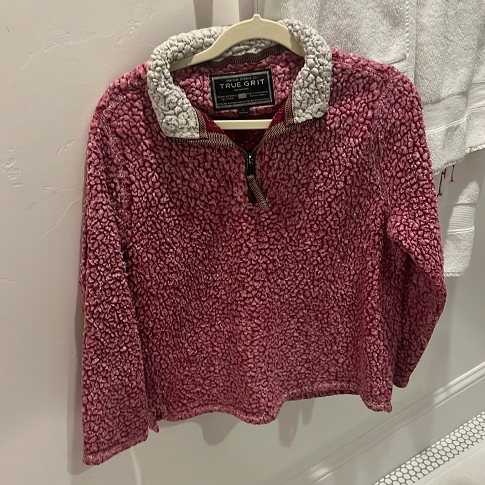 True Grit pink pullover.